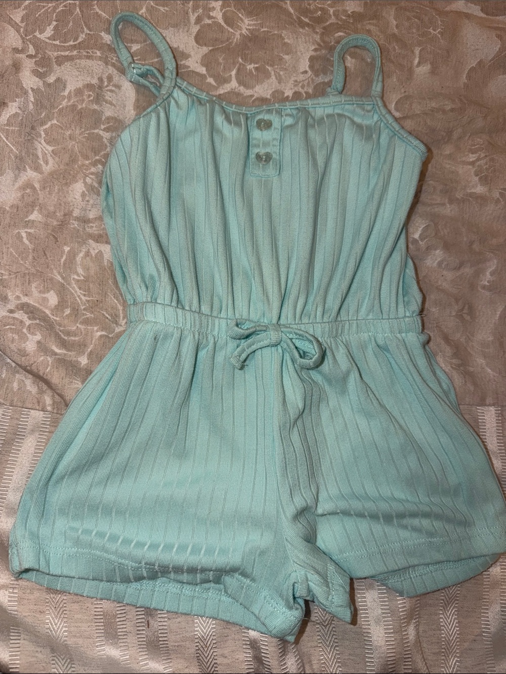 dELiA*s Mint Green Ribbed Strap Romper